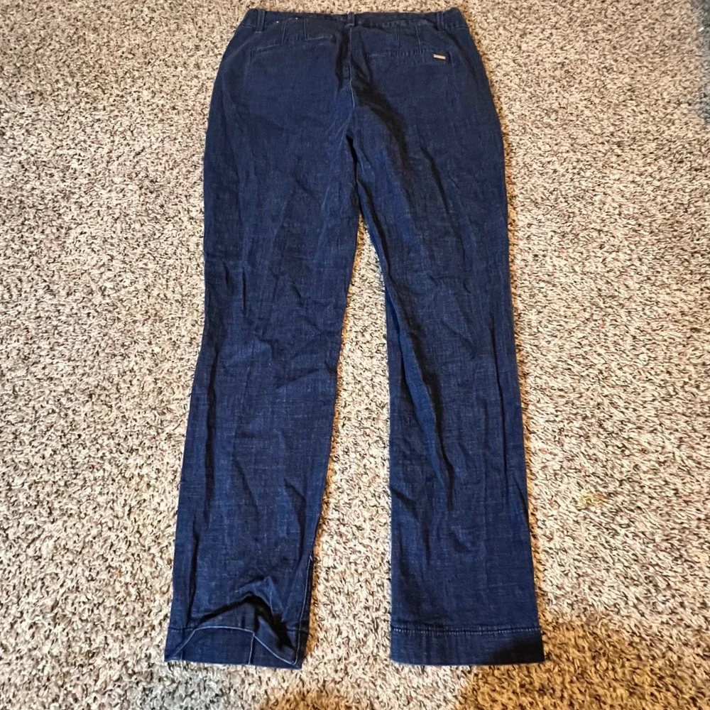 White House Black Market The Slim Ankle High Rise Dark Wash Seam Jeans Womens 10